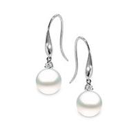 Yoko Pearls 18ct White Gold 0.13ct Diamond South Sea Pearl Drop Earrings