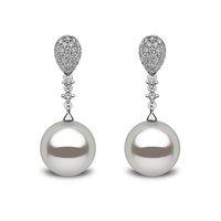 Yoko London 18ct White Gold Pearl and Diamond Earrings