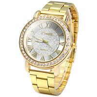 YTwatch Golden Color Ladies Quartz Watch with Luxury Diamond Stainless Steel Band Strap Watch