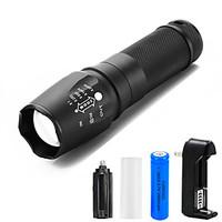 YURROAD Cree T6 LED Flashlight Torch 2000 Lumens 5 Modes Zoomable Waterproof Torch Handheld Lanterna 18650 Rechargeable Battery/Charger