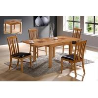 Yukon Solid Oak Extending Dining Table with 4 Chairs