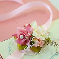 Yuxiying Satin Wrist Corsages Wedding Blend color Rose Flowers