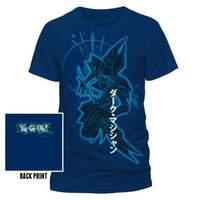 yu gi oh dark magician line art t shirt royal blue ex ex large