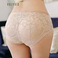 YUIYE Women Low Waist Underwear Shorts with Hips Pad Body Shaper Control Panties Slimming Belly Black/Skin