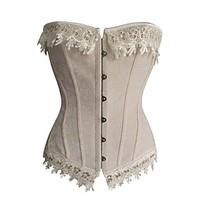 YUIYE Beige Women Sexy Gothic Corsets Waist Training Corsets And Bustiers Espartilho Waist Cincher Overbust Corset