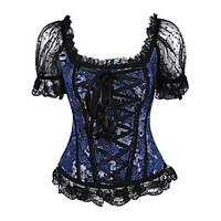 YUIYE Women Sexy Gothic Corsets Waist Training Corsets and Bustiers Espartilho Waist Cincher Overbust White Black Blue