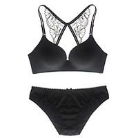 yuiye fashion sexy bra set plus size women solid black white underwear ...