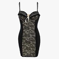 YUIYE Hot Sale High Quality Women Black Sexy Lingerie Bustier Babydoll Slips Nightwear Lace