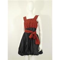 Yumi Black and red mini dress with straps size small