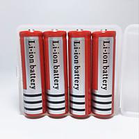 YURROAD 4Pcs 18650 Protected Rechargeable Li-ion Battery 4200mah 3.7V for Led Flashlight Torch Headlamp Red