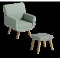 yves armchair and footstool sage