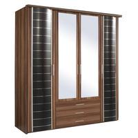 Yvonne 4 Door 3 Drawer Mirrored Wardrobe