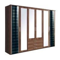 Yvonne 6 Door 3 Drawer Mirrored Wardrobe