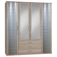 Yvonne 4 Door 3 Drawer Aluminium Effect Mirrored Wardrobe