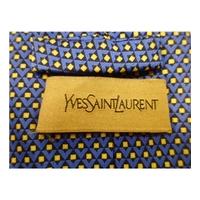 Yves St Laurent Blue and Yellow Mini Dot Designer Silk Tie