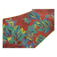 Yves Saint Laurent - Dark Red & Peacock Blues Fruit Print Tie