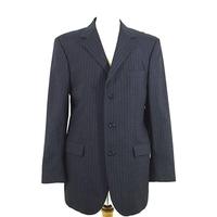 Yves Saint Laurent Size S (38R) Grey & White Pinstriped Wool Blazer