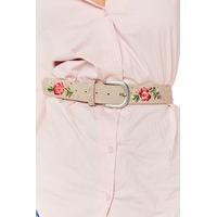 Yvonne Taupe Floral Embroidered Belt