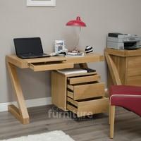 Z Solid Oak Designer Small Desk