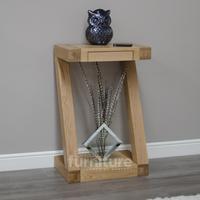 z solid oak designer small console table