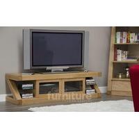 z solid oak designer glass tv plasma unit