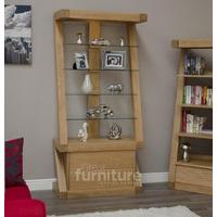 Z Designer Solid Oak and Glass Display Cabinet