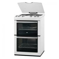 zanussi zcg66agw 60cm twin cavity gas cooker in white