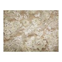 Zara Heavily Beaded & Corded Couture Bridal Lace Fabric Cappuccino