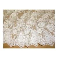 Zara Heavily Beaded & Corded Couture Bridal Lace Fabric Ivory
