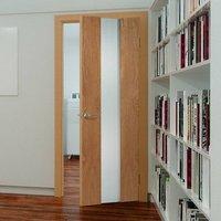 zaragosa oak door with frosted safety glass