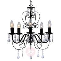 zacharias black chandelier 5 lamp