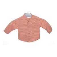 Zara Baby Boy 3 - 6 Months Cantaloupe White Striped Shirt