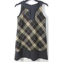 Zara Kids Age 9-10 Years Tonal Brown And Grey Tartan Dress*