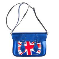 Zatchels-Handbags - Metallic Leather Satchel - Blue