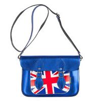 zatchels handbags metallic leather satchel blue