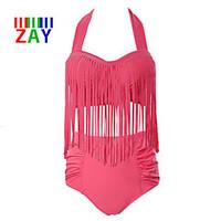 ZAY Women\'s Sexy Halter High Waist Tassels Bikinis More Colors