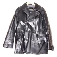 zara size large black leather jacket