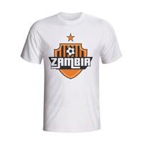 zambia country logo t shirt white kids