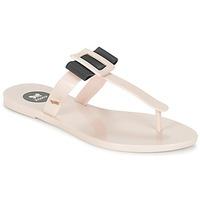 zaxy fluffy thong womens flip flops sandals shoes in beige