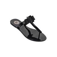 zaxy black flip flops fluffy thong