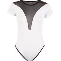 Zali Plain Mesh Back Bodysuit - White