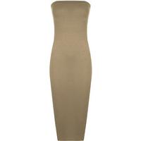 Zaira Bandeau Bodycon Midi Dress - Mocha