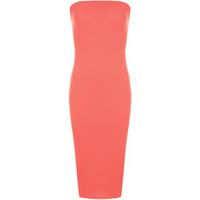 Zaira Bandeau Bodycon Midi Dress - Coral