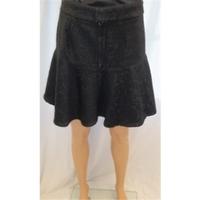 Zara Small Black Floral Print Fit and Flare Mini Skirt