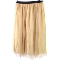 Zara Size M Metallic Gold Floaty Netted Skirt