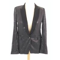 Zara Woman Size EUR S Black Sequinned Tuxedo style Evening Jacket