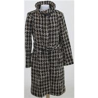 zara size l brown black checked coat