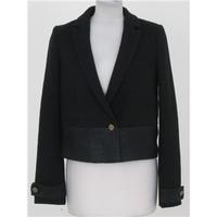 zara size s black wool blend short jacket