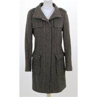 zara size l brown check winter coat