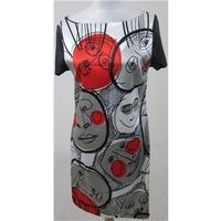 zara size m red white and black cartoon face dress